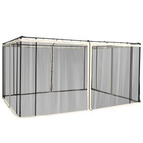 Replacement Mesh Sidewall Netting for 10' x 12' Gazebos and Canopy Tents with Zippers, (Sidewall Only) Cream