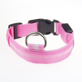 LED Luminous Pet Dog Collar Night (Option: Pink Light-XXS)