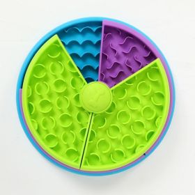 Pet Slow Food Bowl Anti Choking Cat Bowl,3in1 Interactive Dog Feeder Puzzle, Lick Mat & Slow Feeder BowlMental Stimulation Toy For Medium & Large (Option: Green)
