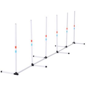 Sturdy Dog Weaves Poles Pet Speed and Agility Equipment Dogs Obstacle Outdoor w/ Storage Bag (Option: White-150x150x930 mm)