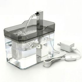 Cute Small Cat Water Fountain 1.5L,Transparent Detachable Tank,Quiet Pump & LED Light,Easy Clean Portable Pet Water Dispenser for Car Indoor Trav (Color: Transparent)