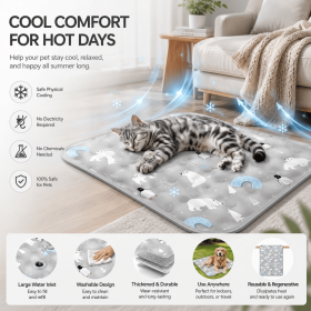 Pet Ice Cooling Mat, Self-Cooling, Reusable, Durable for Dogs & Cats. (size: 3XL-GREY)