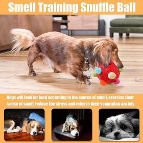 Dog Snuffle Ball-Interactive Puzzle Dog Toys Encourage Natural Foraging Skills Slow Feeder for Training and Stress Relief (Color: Red)