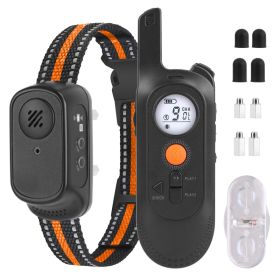 1Pc 984FT Dog Training Collar IP65 Waterproof Pet Beep Vibration Electric Shock Collar 3 Channels Rechargeable Transmitter Receiver Trainer With (Option: Collar with Remote)