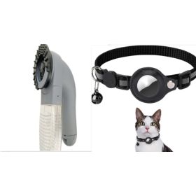Reflective Collar Waterproof Holder Case For Airtag Air Tag Airtags Protective Cover Cat Dog Kitten Puppy Nylon Collar (Option: Black set)