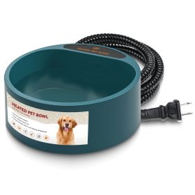 1Pc Heated Water Bowl For Dog Cat 74.4OZ Heating Water Dish IP67 Waterproof Thermal Water Bowl Heated Pet Bowl Dog Cat Water Feeder Bowl For Dog (Option: Army Green)